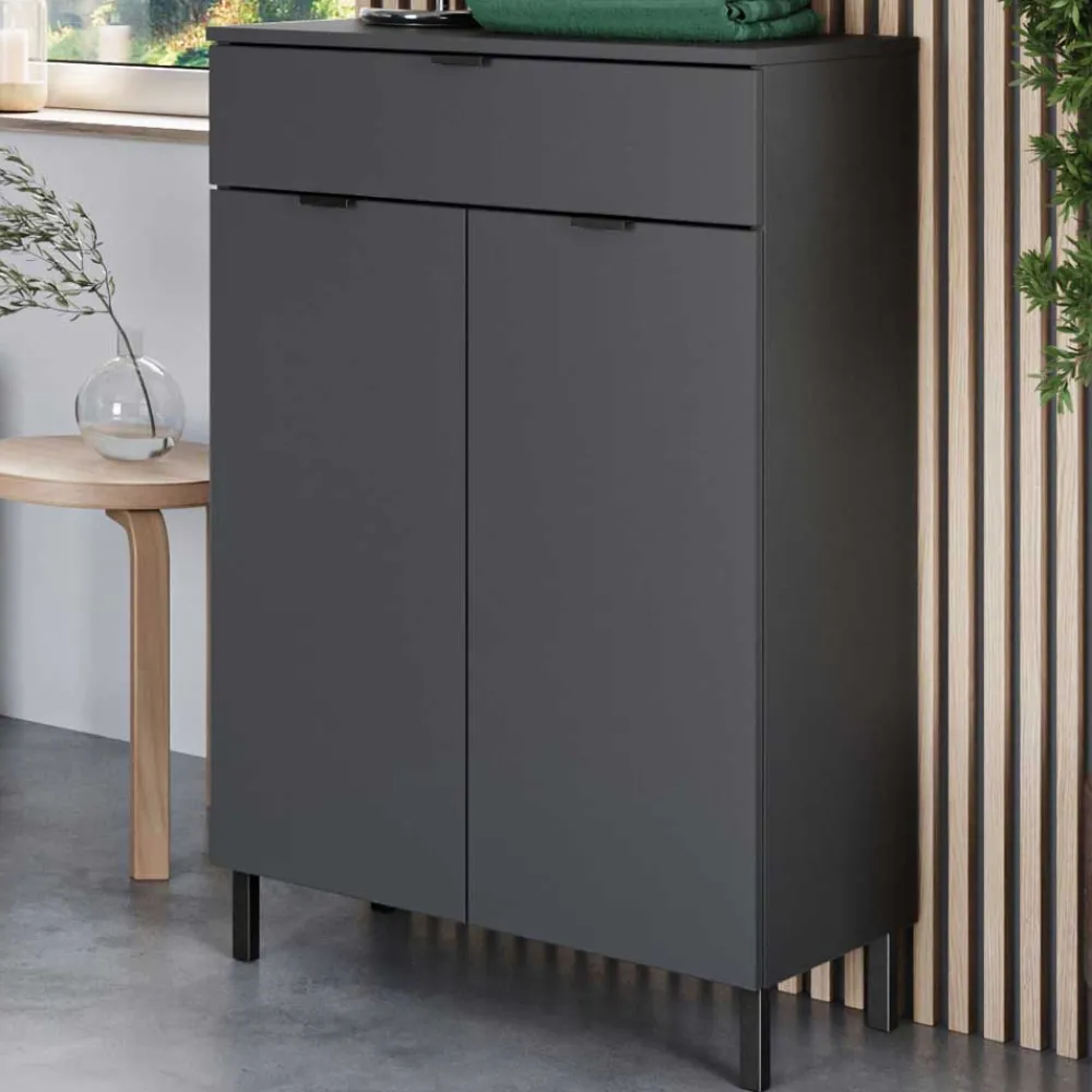 Wohnen Badezimmer Vertiko in Dunkelgrau - Quado