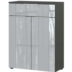 Wohnen Badezimmer Vertiko in Silbergrau Glas - Dikono