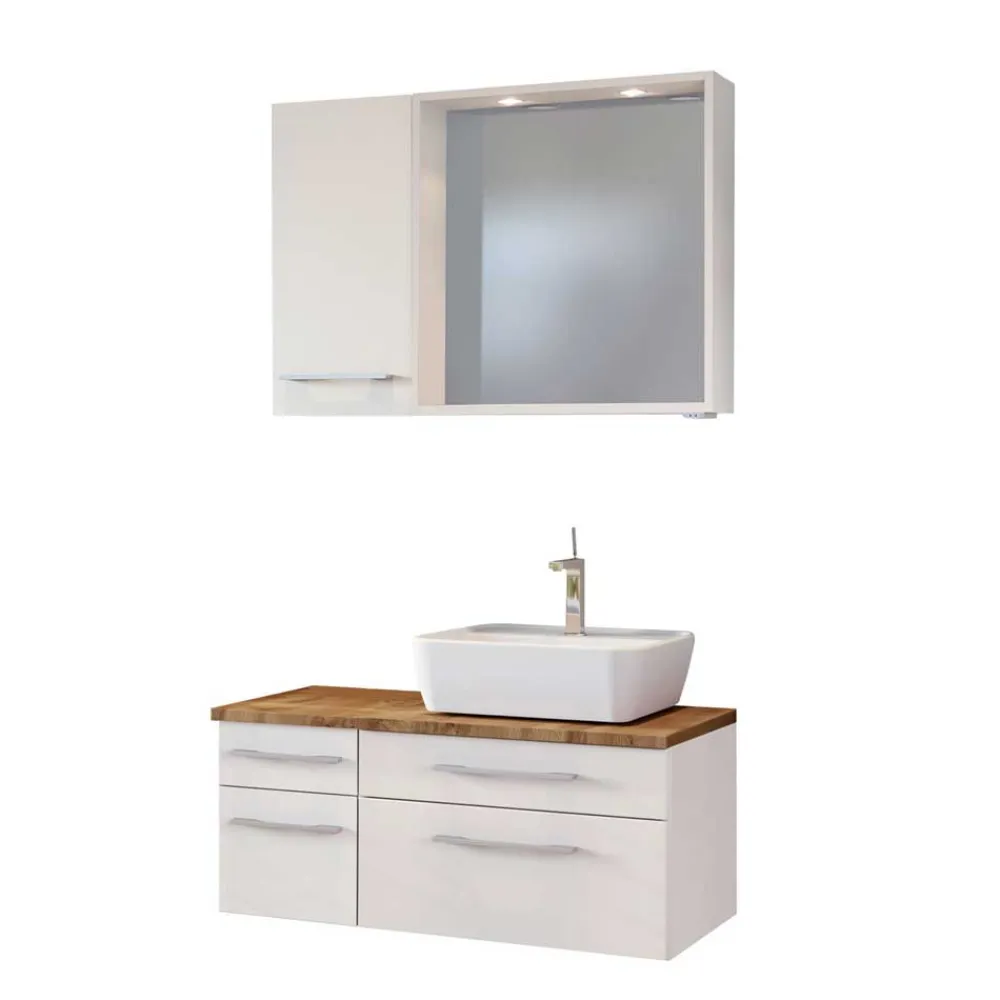 Wohnen Weiße Möbel|Badezimmer Komplett*Badezimmer Waschbecken & Möbel - Enwicos I (dreiteilig)