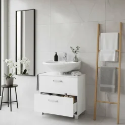 Wohnen Waschtisch|Waschbeckenunterschränke*Badezimmer Waschbeckenschrank Sagunis in Weiß