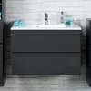 Wohnen Waschtisch|Waschbeckenunterschränke*Badezimmer Waschtisch Blaxin in Anthrazit Hochglanz
