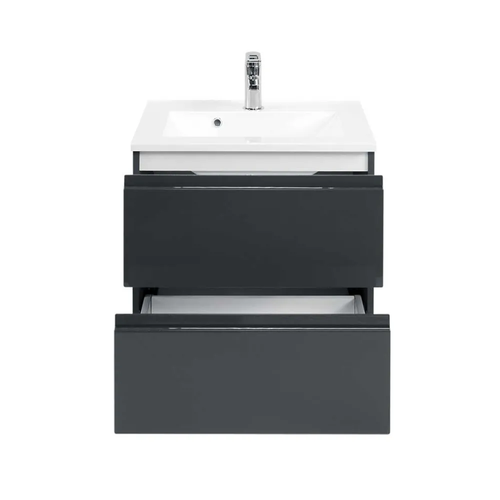 Wohnen Waschtisch|Waschbeckenunterschränke*Badezimmer Waschtisch Blaxin in Anthrazit Hochglanz