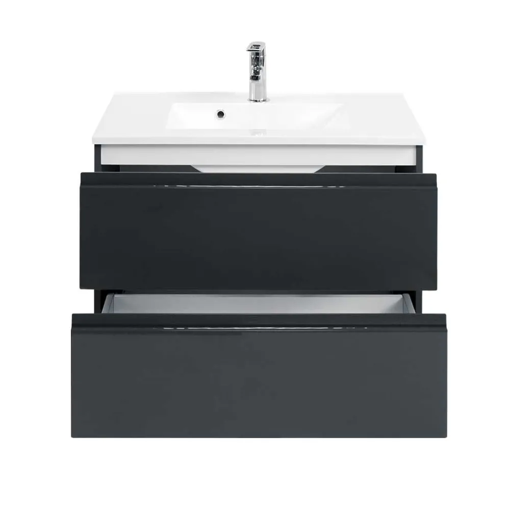Wohnen Waschtisch|Waschbeckenunterschränke*Badezimmer Waschtisch Blaxin in Anthrazit Hochglanz