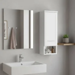 Wohnen Badezimmer-Hängeschrank Nina in Hochglanz Weiß