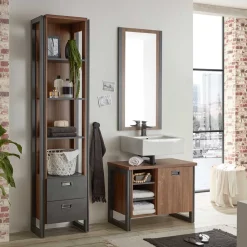 Wohnen Glasmöbel|Loft Möbel*Badezimmermöbel im Industry und Loft Stil - Forawas (dreiteilig)