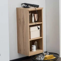 Wohnen Badregale|Wohnzimmer-Regale*Badezimmerregal in Holzoptik Wildeiche - 3 Fächer - Tofias