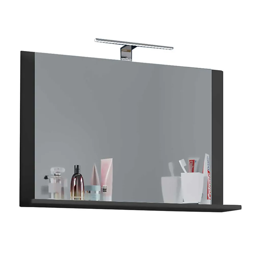 Wohnen Badezimmerspiegel mit Ablage in Anthrazit - Luzern