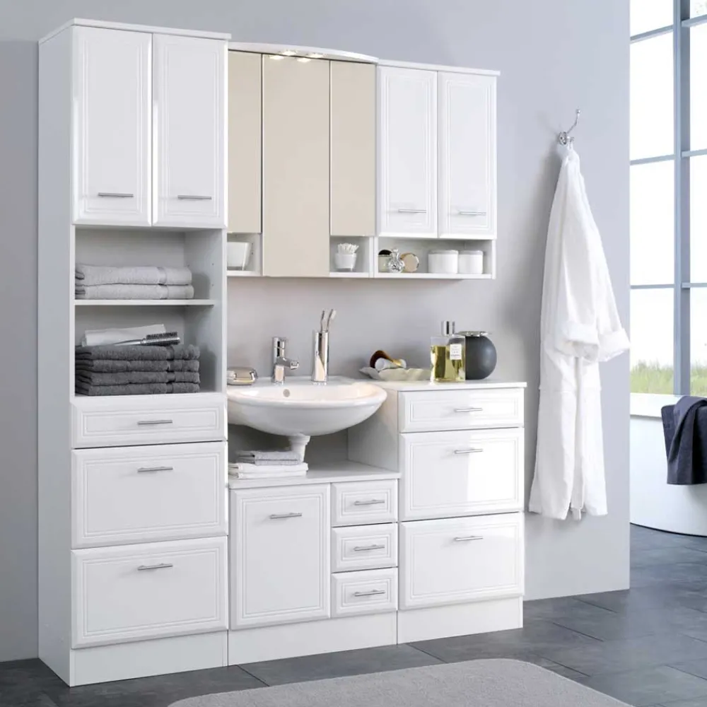 Wohnen Badezimmer-Unterschrank Maja in Weiß Hochglanz