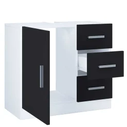 Wohnen Waschtisch|Waschbeckenunterschränke*Badkommode fürs Waschbecken in Schwarz Weiß - Musone