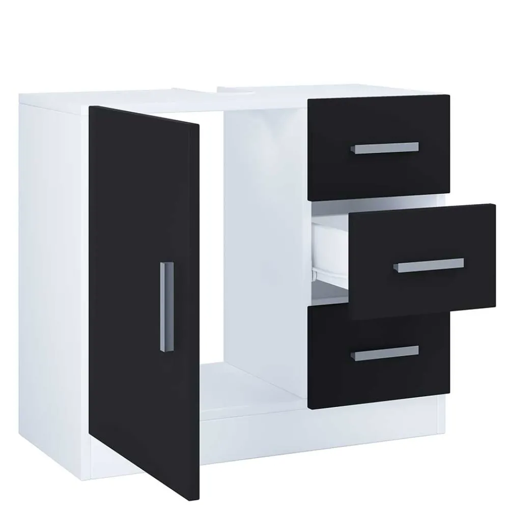 Wohnen Waschtisch|Waschbeckenunterschränke*Badkommode fürs Waschbecken in Schwarz Weiß - Musone