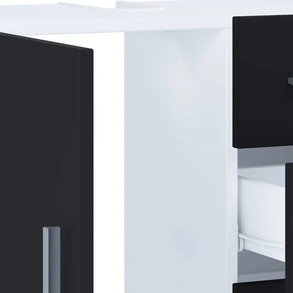 Wohnen Waschtisch|Waschbeckenunterschränke*Badkommode fürs Waschbecken in Schwarz Weiß - Musone