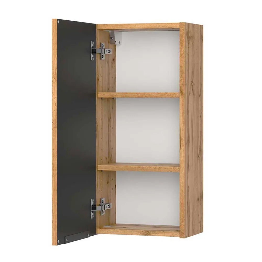 Wohnen Schwarze Möbel|Glasmöbel*Badmöbel Ausstattung in modernem Design - Crystoga (vierteilig)