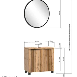 Wohnen Schwarze Möbel|Glasmöbel*Badmöbel Ausstattung in modernem Design - Crystoga (vierteilig)