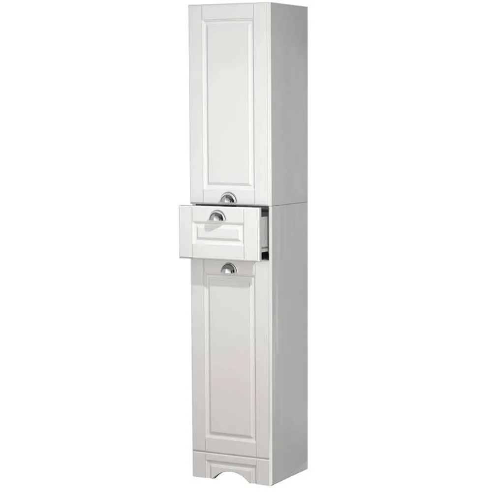 Wohnen Weiße Möbel|Glasmöbel*Badmöbel Kombination klassisch - Akira (vierteilig)