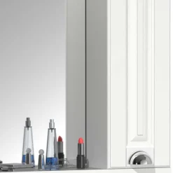 Wohnen Weiße Möbel|Glasmöbel*Badmöbel Kombination klassisch - Akira (vierteilig)