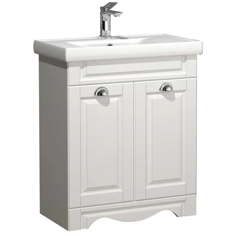 Wohnen Weiße Möbel|Glasmöbel*Badmöbel Kombination klassisch - Akira (vierteilig)