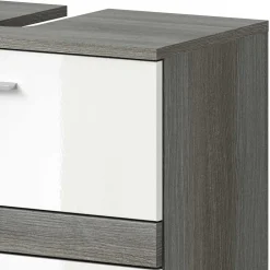 Wohnen Weiße Möbel|Glasmöbel*Badmöbel Kombination modern - Chapan (dreiteilig)