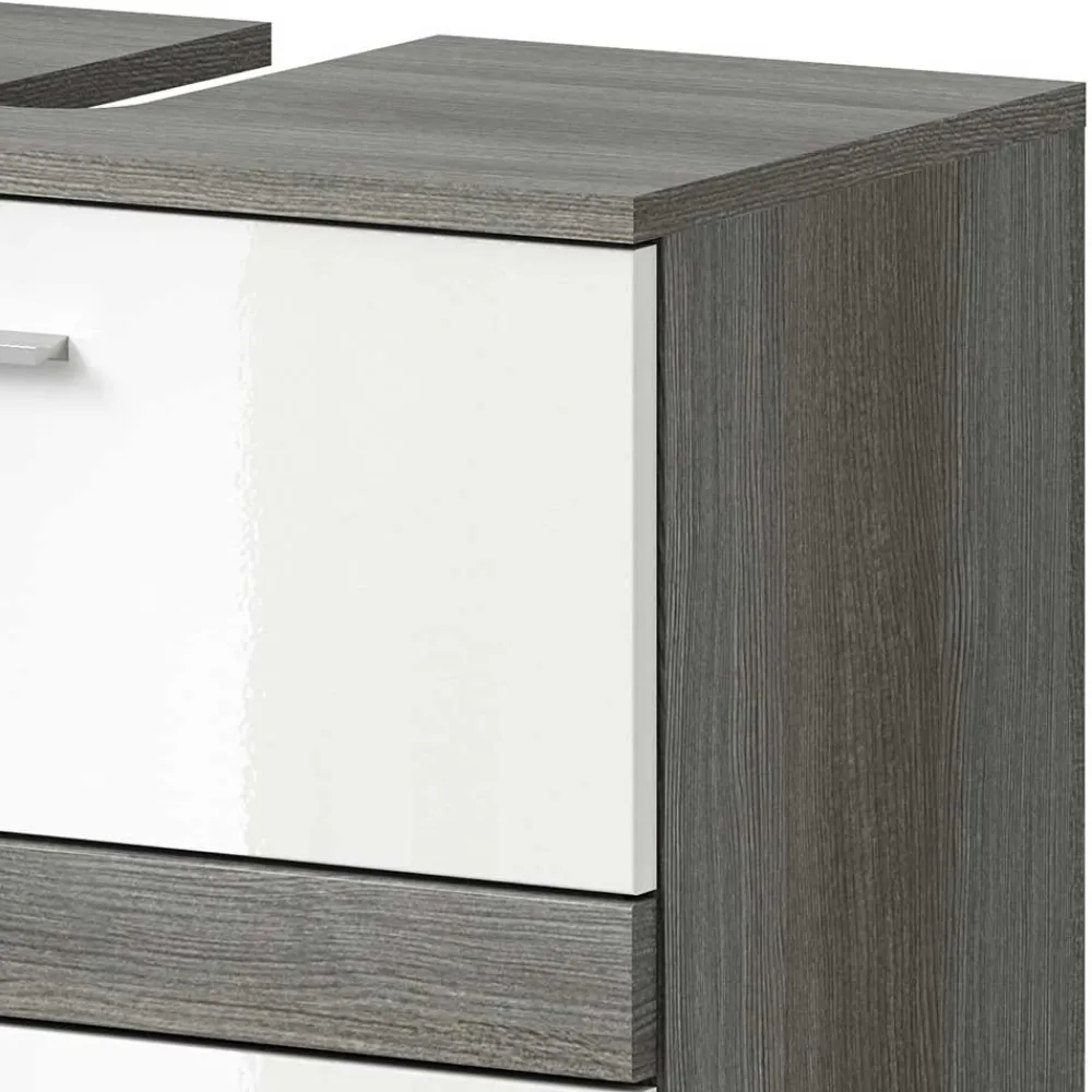 Wohnen Weiße Möbel|Glasmöbel*Badmöbel Kombination modern - Chapan (dreiteilig)