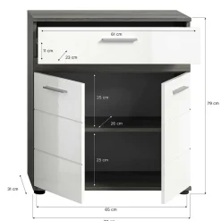 Wohnen Weiße Möbel|Glasmöbel*Badmöbel Kombination modern - Chapan (dreiteilig)