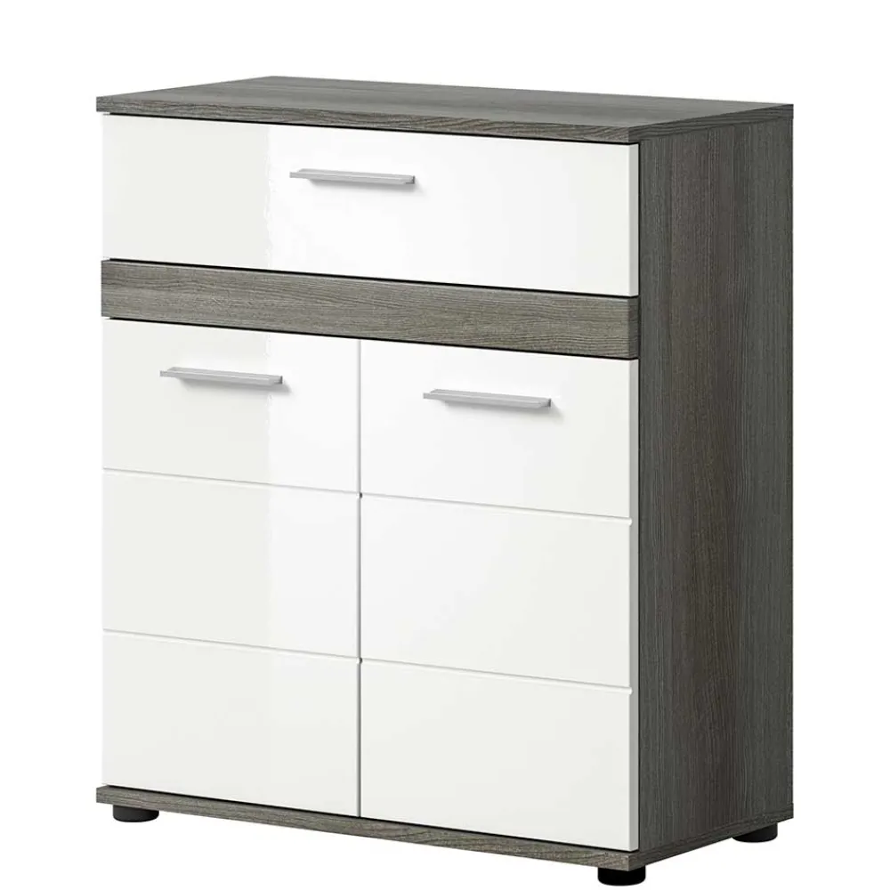 Wohnen Weiße Möbel|Glasmöbel*Badmöbel Kombination modern - Chapan (dreiteilig)