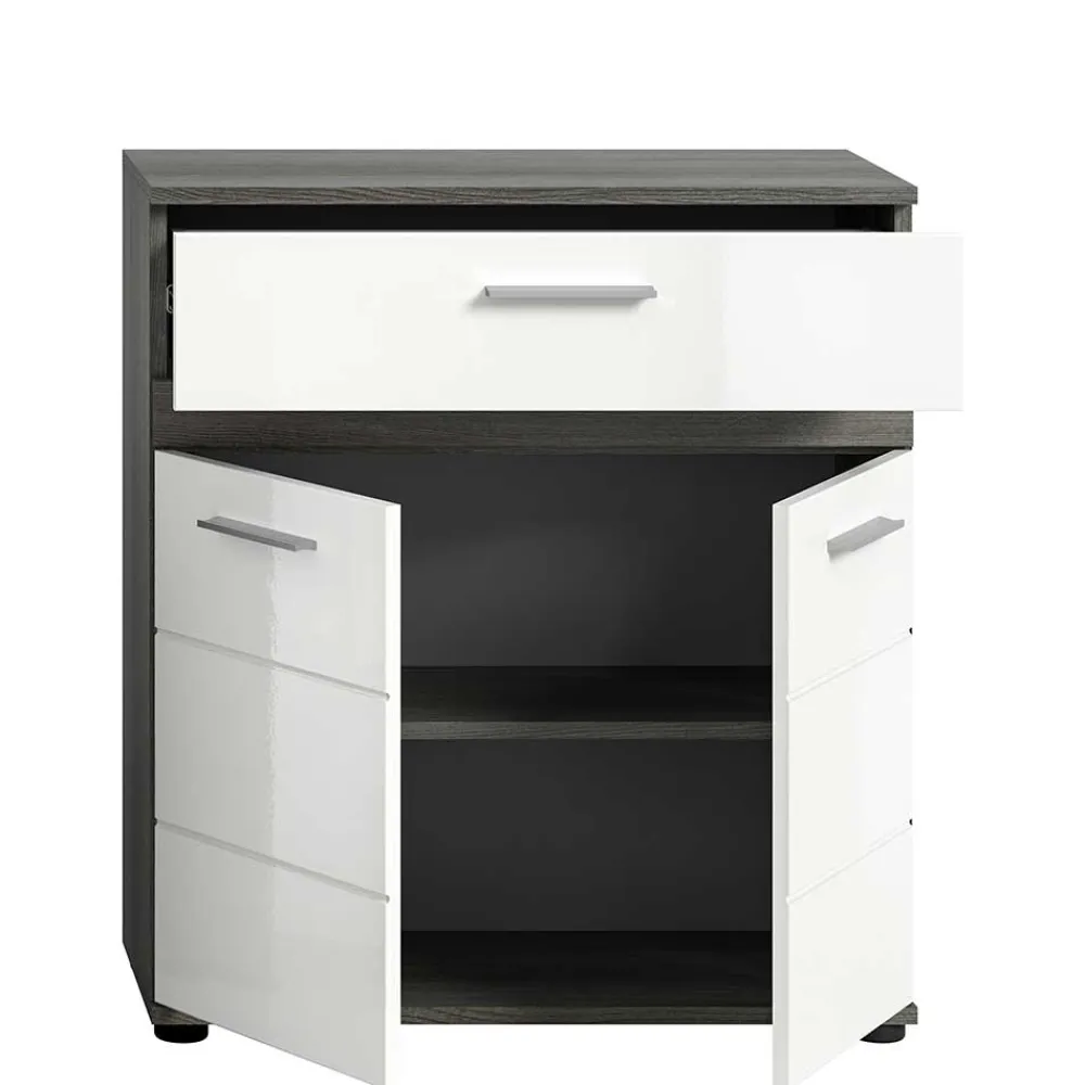 Wohnen Weiße Möbel|Glasmöbel*Badmöbel Kombination modern - Chapan (dreiteilig)