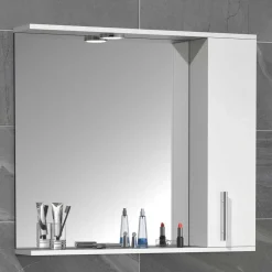 Wohnen Bad-Spiegelschränke|Badschränke*Badspiegel mit Seitenschrank und Ablage - Nancyssa