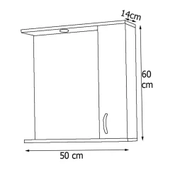 Wohnen Bad-Spiegelschränke|Badschränke*Badspiegel mit Seitenschrank und Ablage - Nancyssa