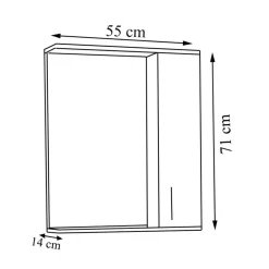 Wohnen Bad-Spiegelschränke|Badschränke*Badspiegel mit Seitenschrank und Ablage - Nancyssa