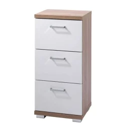 Wohnen Bad-Unterschrank in Weiß und Sonoma Eiche - Faneto