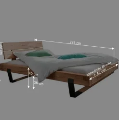 Wohnen Balkenbett aus Eiche mit Kufen - Felictia