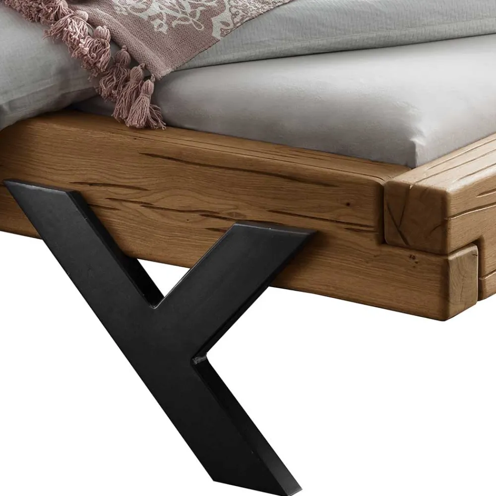 Wohnen Balkenbett aus Eichenholz ohne Kopfteil - Rovina