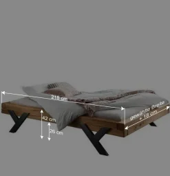 Wohnen Balkenbett aus Eichenholz ohne Kopfteil - Rovina