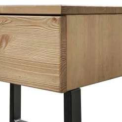 Wohnen Balkenbett aus Kiefer mit LED Beleuchtung - Enjta