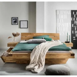 Wohnen Jugendbetten*Balkenbett mit Baumkanten Kopfteil - Laredo (dreiteilig)