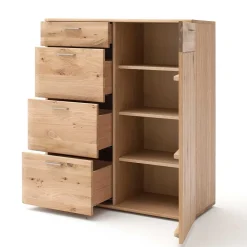 Wohnen Balkeneiche Kombikommode mit 4 Schubladen - Mabasa