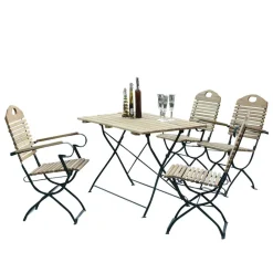 Wohnen Balkon Sitzgruppe Florian aus Robinie massiv (fünfteilig)