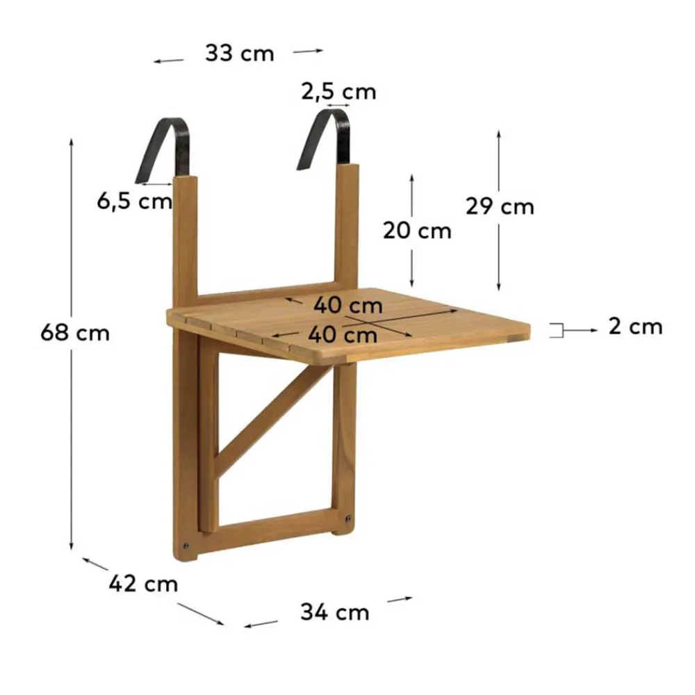 Wohnen Balkontisch zum Einhängen klappbar - Baptisto