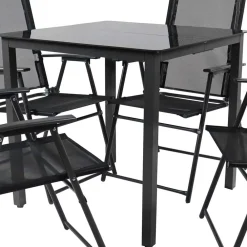 Wohnen Metall-Gartenmöbel|Sitzgruppe*Balkon-Tischgruppe für 4 Personen - Crimas (fünfteilig)