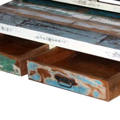 Wohnen Bank aus Altholz mit zwei Schubladen - Alisa