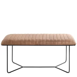 Wohnen Küchenbänke|Esszimmerbänke*Bank aus gedecktem Glattleder in Braun - Teamona