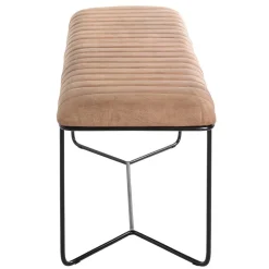 Wohnen Küchenbänke|Esszimmerbänke*Bank aus gedecktem Glattleder in Braun - Teamona