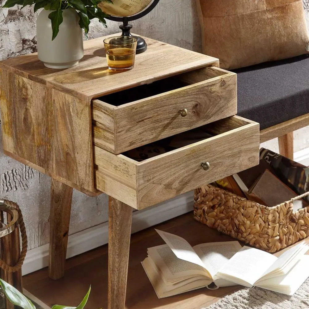 Wohnen Schuhschränke*Bank mit Schubladen aus Mangobaum Massivholz - Basserini