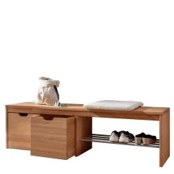 Wohnen Schuhschränke*Bank mit Schuhablage & Kisten aus Buche - Shimousa