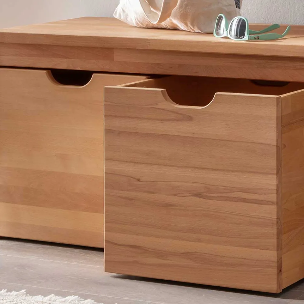 Wohnen Schuhschränke*Bank mit Schuhablage & Kisten aus Buche - Shimousa