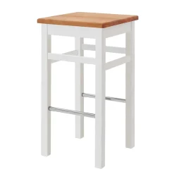 Wohnen Barhocker|Hocker*Bar Hocker in Weiß und Kiefer Lauge - Ribardo