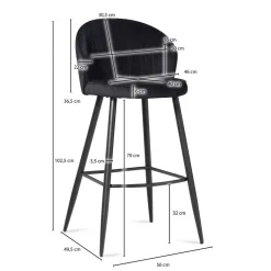 Wohnen Bar Polsterstuhl mit 70 cm Sitzhöhe - Tamdato (2er Set)
