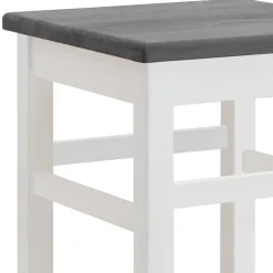 Wohnen Bar Tischgruppe in Weiß und Grau - Mantryna (dreiteilig)