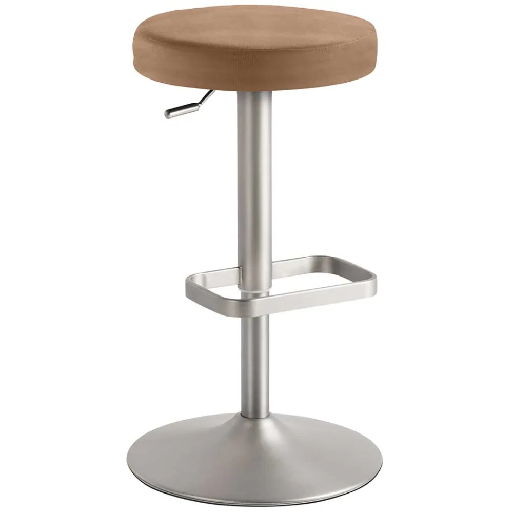 Wohnen Barhocker in Hellbraun & Chrom - Calypso