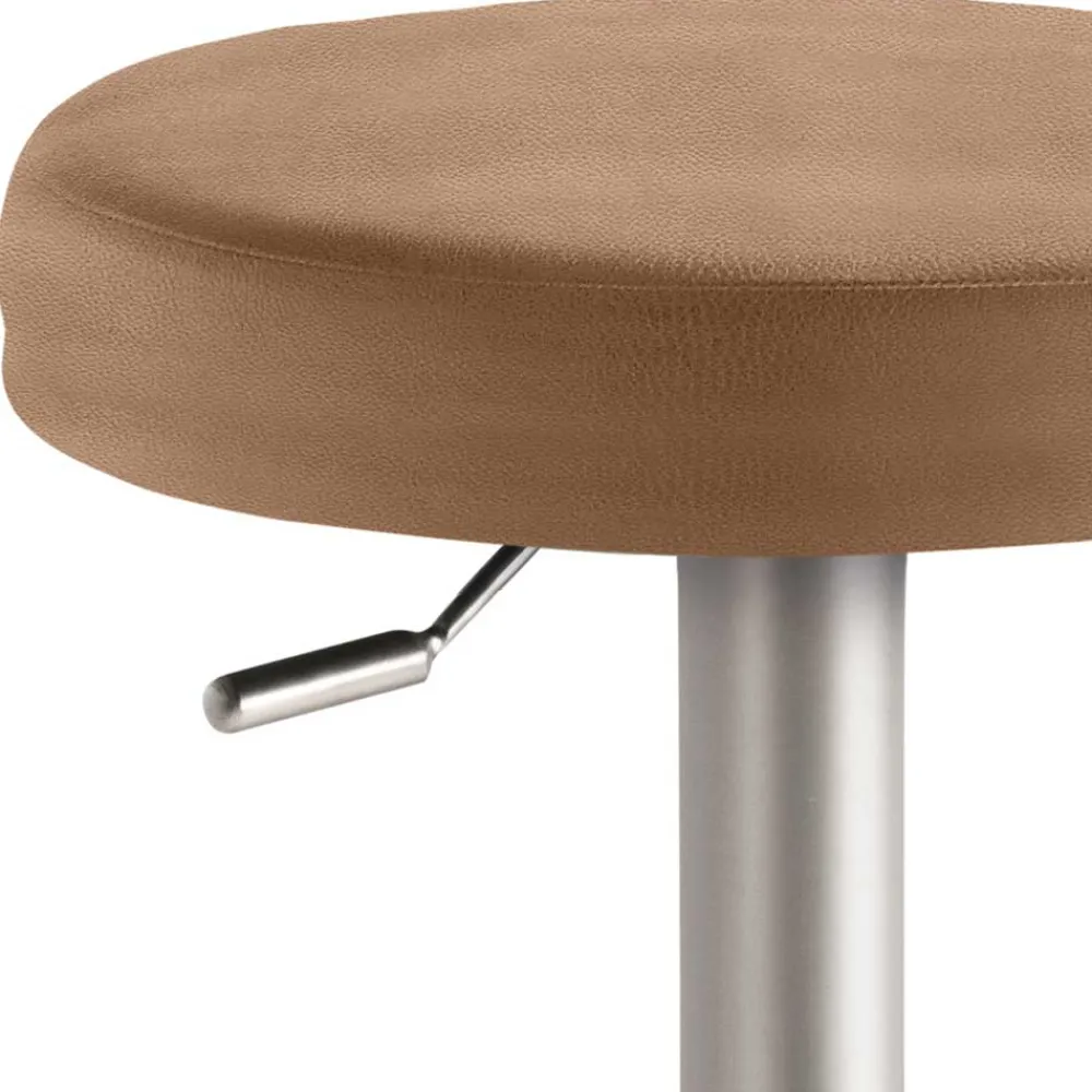 Wohnen Barhocker in Hellbraun & Chrom - Calypso