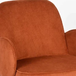 Wohnen Braune Möbel|Sessel & Hocker*Barhocker mit Armlehnen aus Cord Rost Braun - Benede (2er Set)